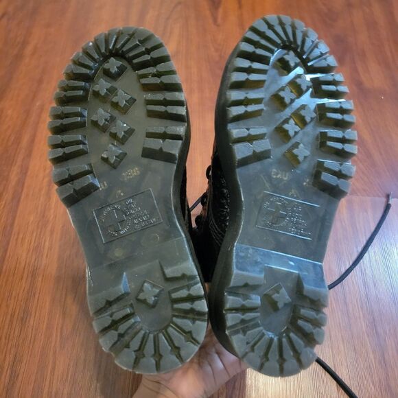 Dr Martens Black Croc Embossed Boots Leather Platforms US 5 UK 3 EU 36 - Picture 8 of 15